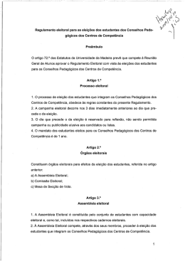 Regulamento eleitoral - Universidade da Madeira