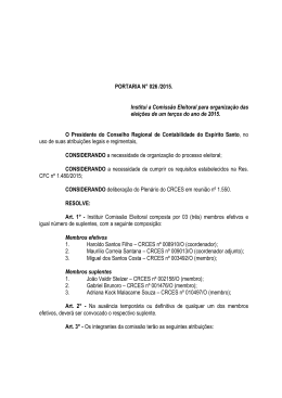 PORTARIA N° 026 /2015. Institui a Comissão Eleitoral - CRC-ES