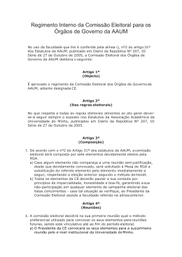 Proposta de Regimento Interno da Comiss&atilde;o Eleitoral ()