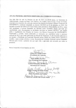 ATA DA PRIMEIRA REUNIÃO oRDINÁRIA DA coMIssÃo ELEITORAL.