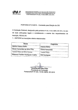 Portaria N&deg; 1/2015 - Blog do Servidor da Univasf