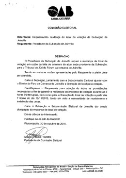 SANTA CATARINA COMISS&Atilde;O ELEITORAL