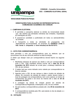 CONSUNI – Conselho Universitário CEG – COMISSÃO ELEITORAL