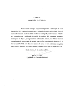 Aro N&deg; 01 coMIss&Atilde;o ELEITORAL