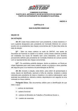 COMISSÃO ELEITORAL PLEITO 2015- ARTIGOS 81 AO