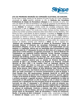 Ata da Primeira Reuni&atilde;o da Comiss&atilde;o Eleitoral do Sinjope
