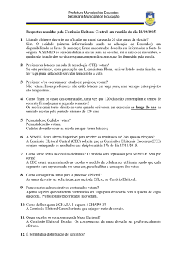 Respostas reunidas pela Comiss&atilde;o Eleitoral Central, em