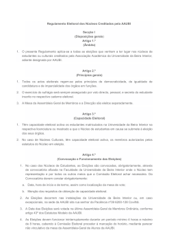 Regulamento Eleitoral dos Núcleos Creditados pela AAUBI Secção