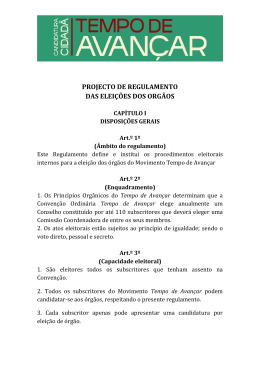 projecto de regulamento das eleições dos orgãos