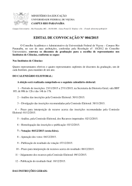 EDITAL DE CONVOCAÇÃO Nº 004/2015 - DTI