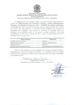 ATA DA COMISSÃO ELEITORAL PARA CPA - 2014/2015 Ao