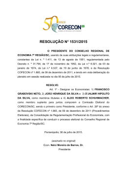 Resolução Comissão Eleitoral 2015 - Corecon-SC