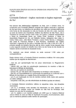 ELEiçÃo nos ÓRGÃOS sociAis DA oRoEivi Dos ARQurTEcTos F