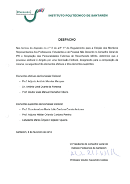 Nomeação comissão eleitoral - Instituto Politécnico de Santarém