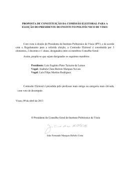 PROPOSTA DE CONSTITUIÇÃO DA COMISSÃO ELEITORAL PARA