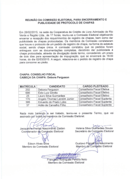 REUNI&Atilde;O DA COMISS&Atilde;O ELEITORAL PARA ENCERRAMENTO E