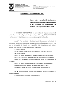 Eleição Reitor 2014 - Comissão Eleitoral