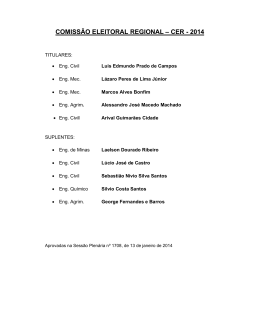 COMISS&Atilde;O ELEITORAL REGIONAL &ndash; CER