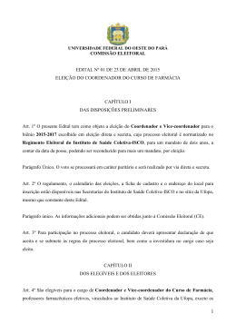 COMISSÃO ELEITORAL EDITAL Nº 01 DE 23 DE ABRIL DE