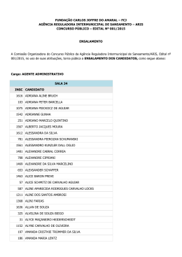 Ensalamento dos candidatos