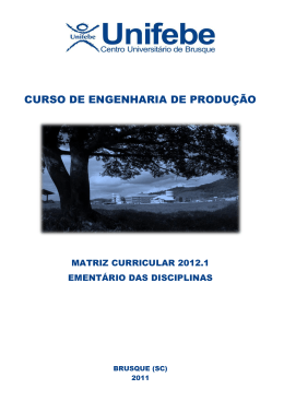 Ementas do Curso de Engenharia de Produ&ccedil;&atilde;o - Matriz