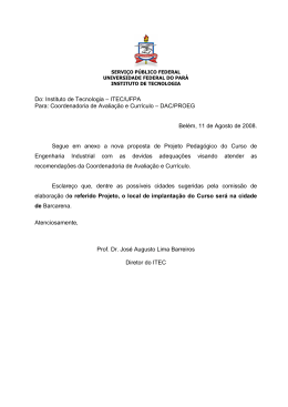 Projeto Pol&iacute;tico Pedag&oacute;gico - Universidade Federal do Par&aacute;