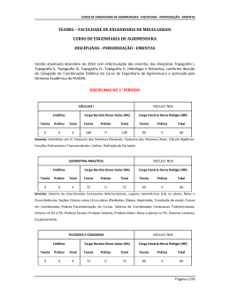 Disciplinas Periodiza&ccedil;&atilde;o Ementas