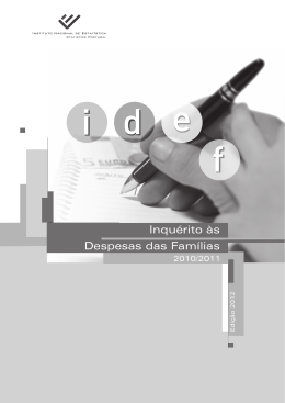 Inqu&eacute;rito &agrave;s Despesas das Fam&iacute;lias 2010/2011