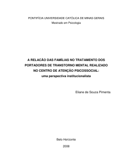 A RELACÃO DAS FAMÍLIAS NO TRATAMENTO DOS