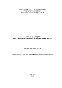 A arte de recome&ccedil;ar: uma compreens&atilde;o da din&acirc;mica das fam&iacute;lias