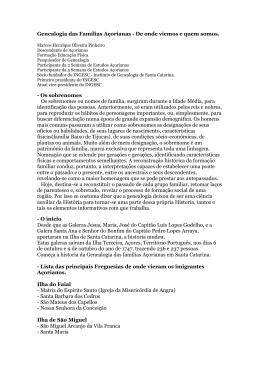 Genealogia das Fam&iacute;lias A&ccedil;orianas &ndash; De onde viemos e quem somos