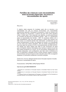 Famílias de crianças com necessidades educacionais especiais