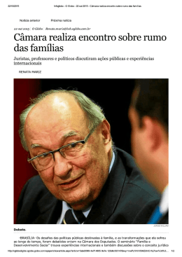 Câmara realiza encontro sobre rumo das famílias