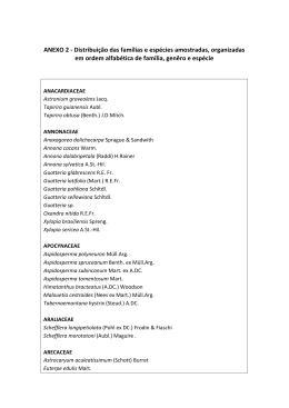 ANEXO 2 -‐ Distribuição das famílias e espécies amostradas