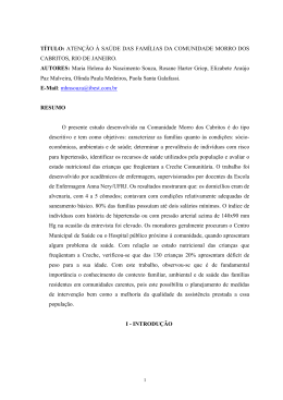 atenção à saúde das famílias da comunidade morro dos