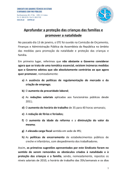 Aprofundar a prote&ccedil;&atilde;o das crian&ccedil;as das fam&iacute;lias e promover a