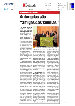 Jornal da Bairrada, "Autarquias são amigas das famílias", 27/Nov