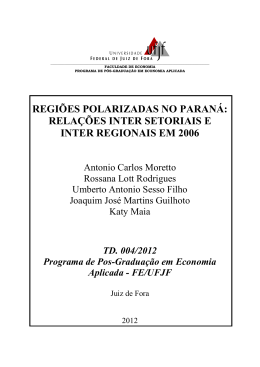 relações inter setoriais e inter regionais em 2006