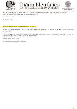 Data de Disponibiliza&ccedil;&atilde;o: ter&ccedil;a-feira, 14 de outubro de 2014 Data