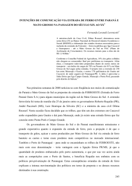 Inten&ccedil;&otilde;es de comunica&ccedil;&atilde;o via estrada de ferro entre Paran&aacute;