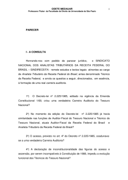 1 PARECER I - A CONSULTA Honrando-nos