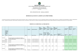 homologa&ccedil;&atilde;o de classifica&ccedil;&atilde;o provis&oacute;ria