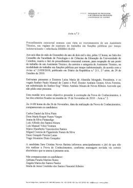 Acta n&ordm;3 - Universidade de Coimbra