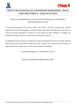 PREFEITURA MUNICIPAL DE GOVERNADOR MANGABEIRA