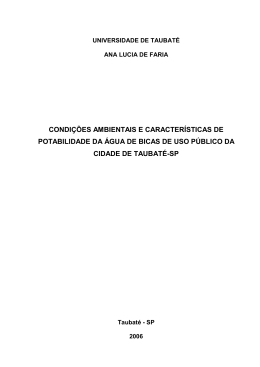 condições ambientais e características de potabilidade