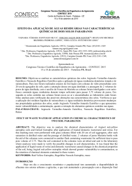 EFEITO DA APLICA&Ccedil;&Atilde;O DE &Aacute;GUAS RESIDU&Aacute;RIAS NAS