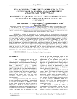 ensaio comparativo de cultivares de soja em época convencional
