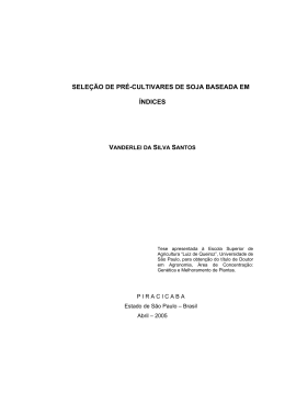 sele&ccedil;&atilde;o de pr&eacute;-cultivares de soja baseada em &iacute;ndices