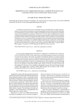resist&ecirc;ncia de variedades de soja &agrave; morte de pl&acirc;ntulas causada por