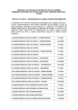 Edital 01/2015 - Designa&ccedil;&atilde;o de Juizes Leigos por Remo&ccedil;&atilde;o